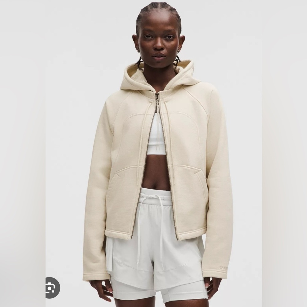 Lululemon Saul Nash slnsh full zip scuba detachable hoodie cream 6 small